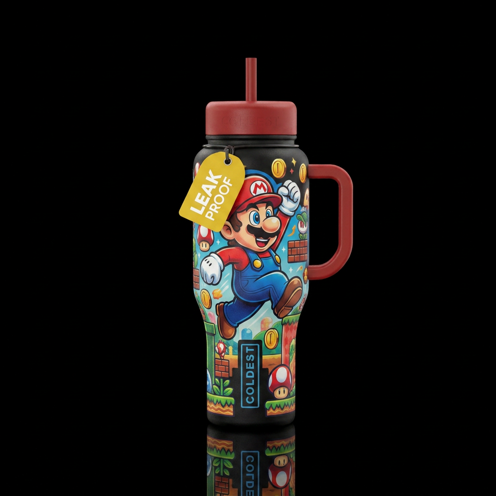 Mario water bottle design