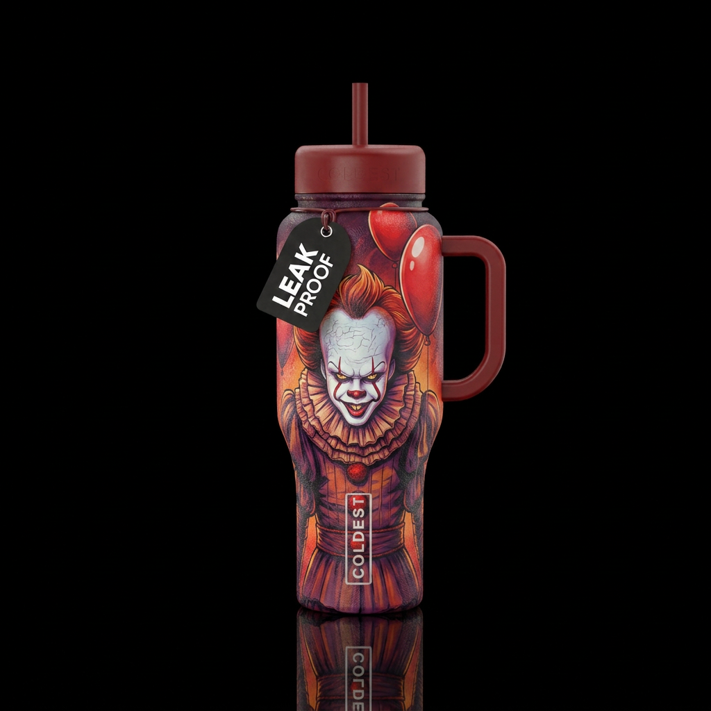 Pennywise water bottle design