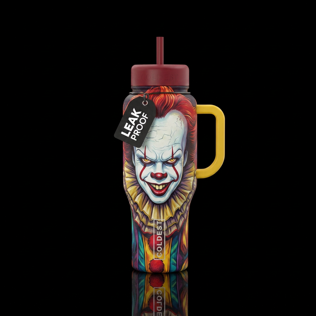 Pennywise water bottle design