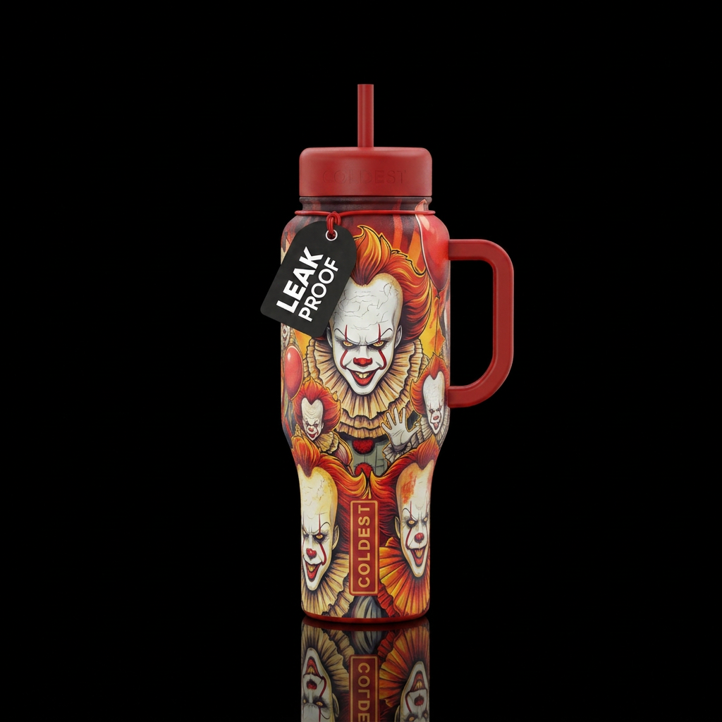 Pennywise water bottle design