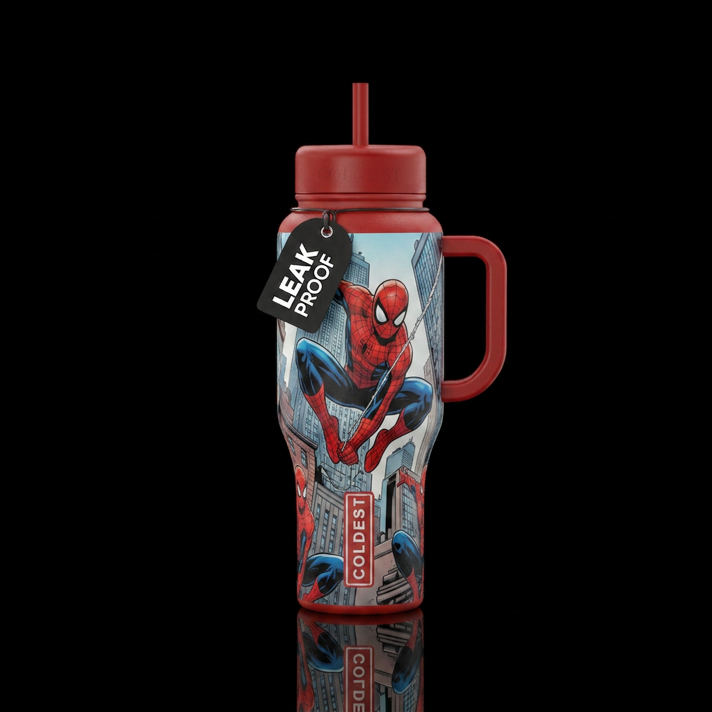 Spider man brand new day water bottle design