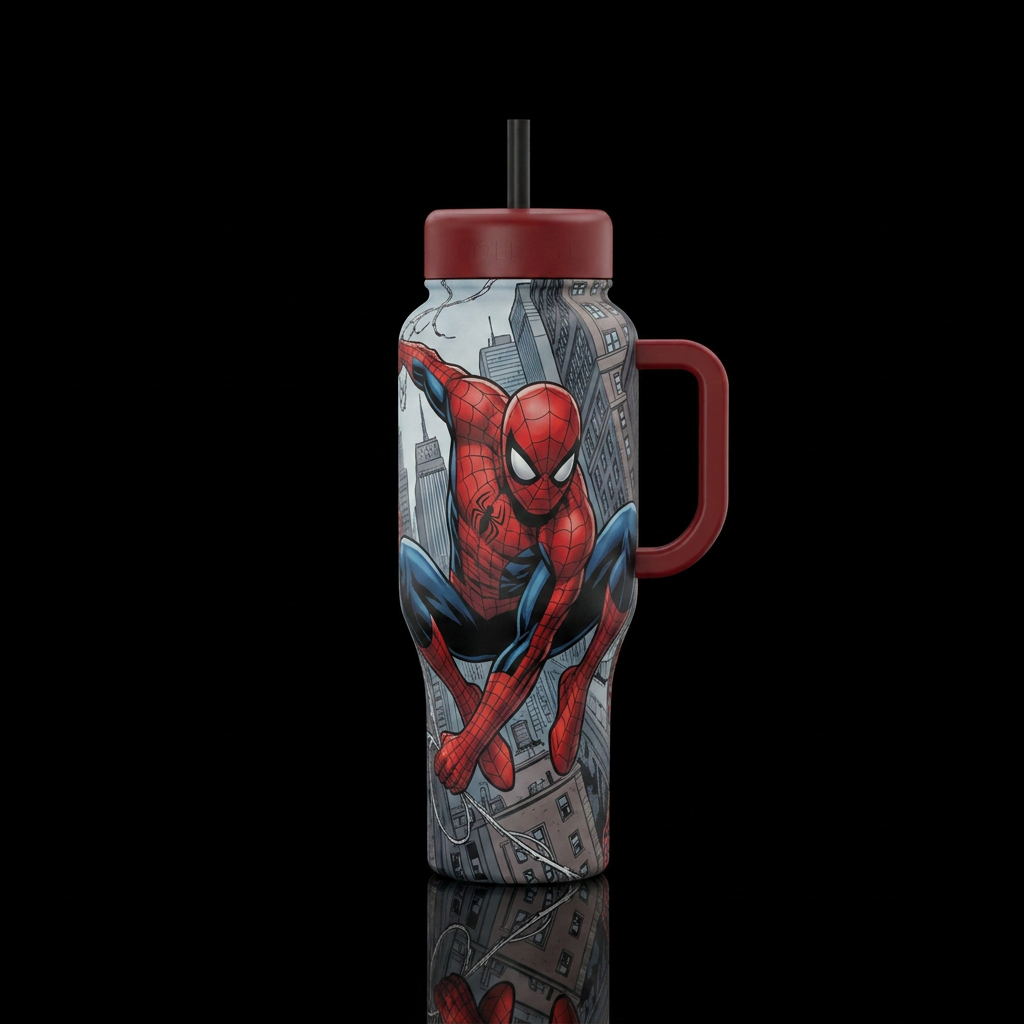 Spider man brand new day water bottle design