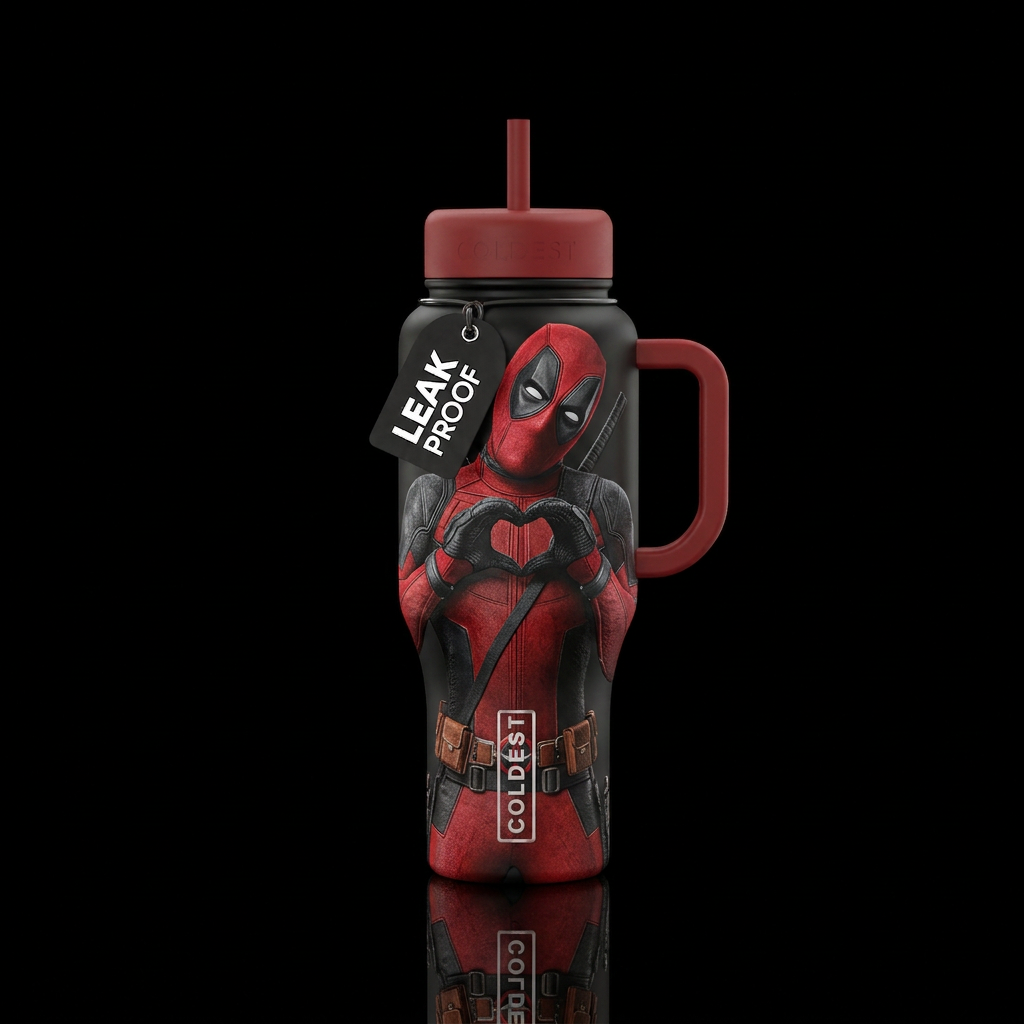 Deadpool water bottle design