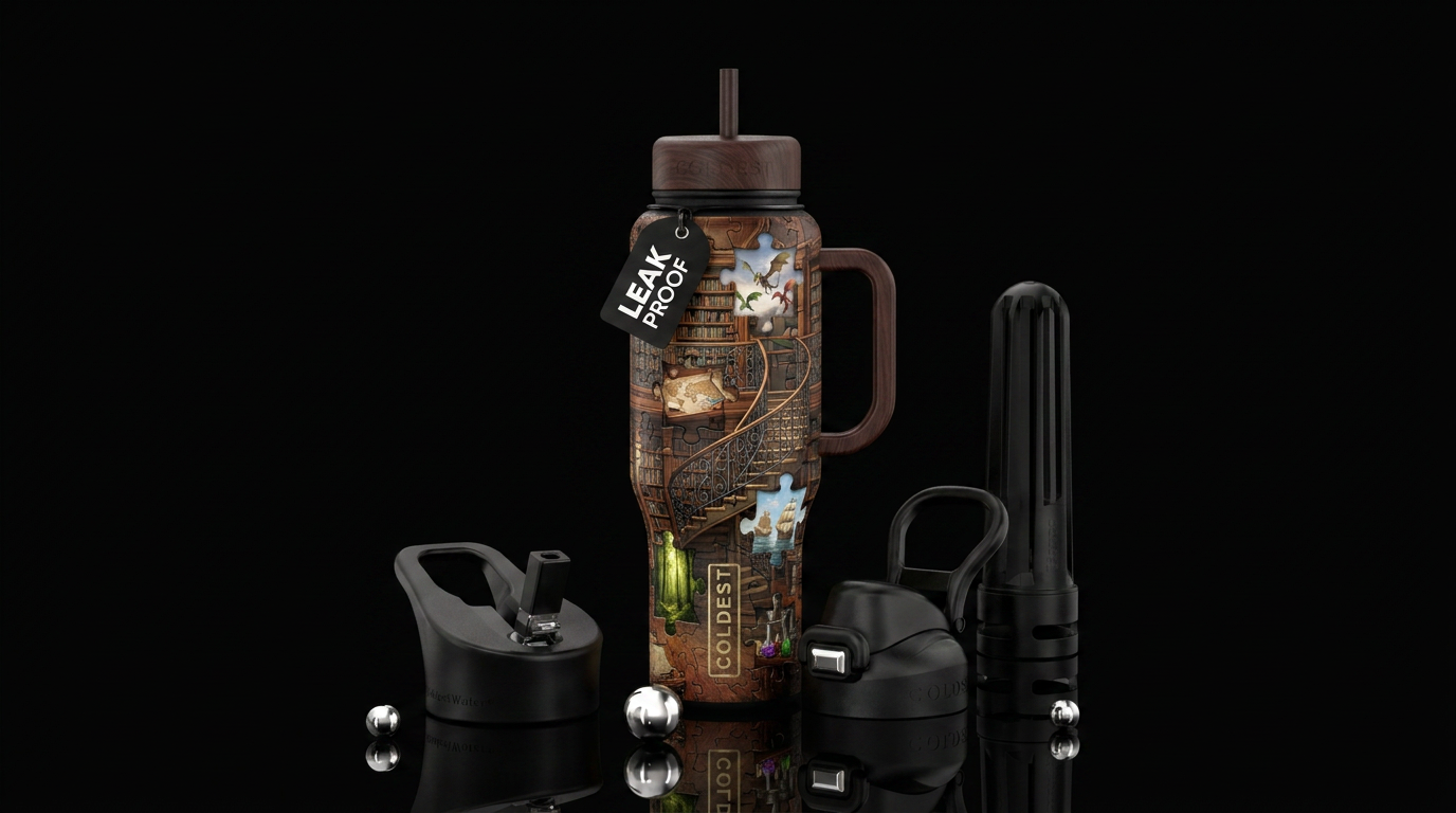 Missing Pieces water bottle design