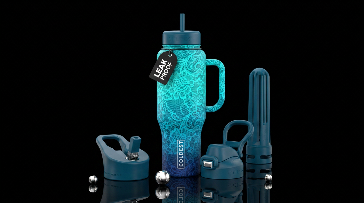 Peaceful whimsy water bottle design