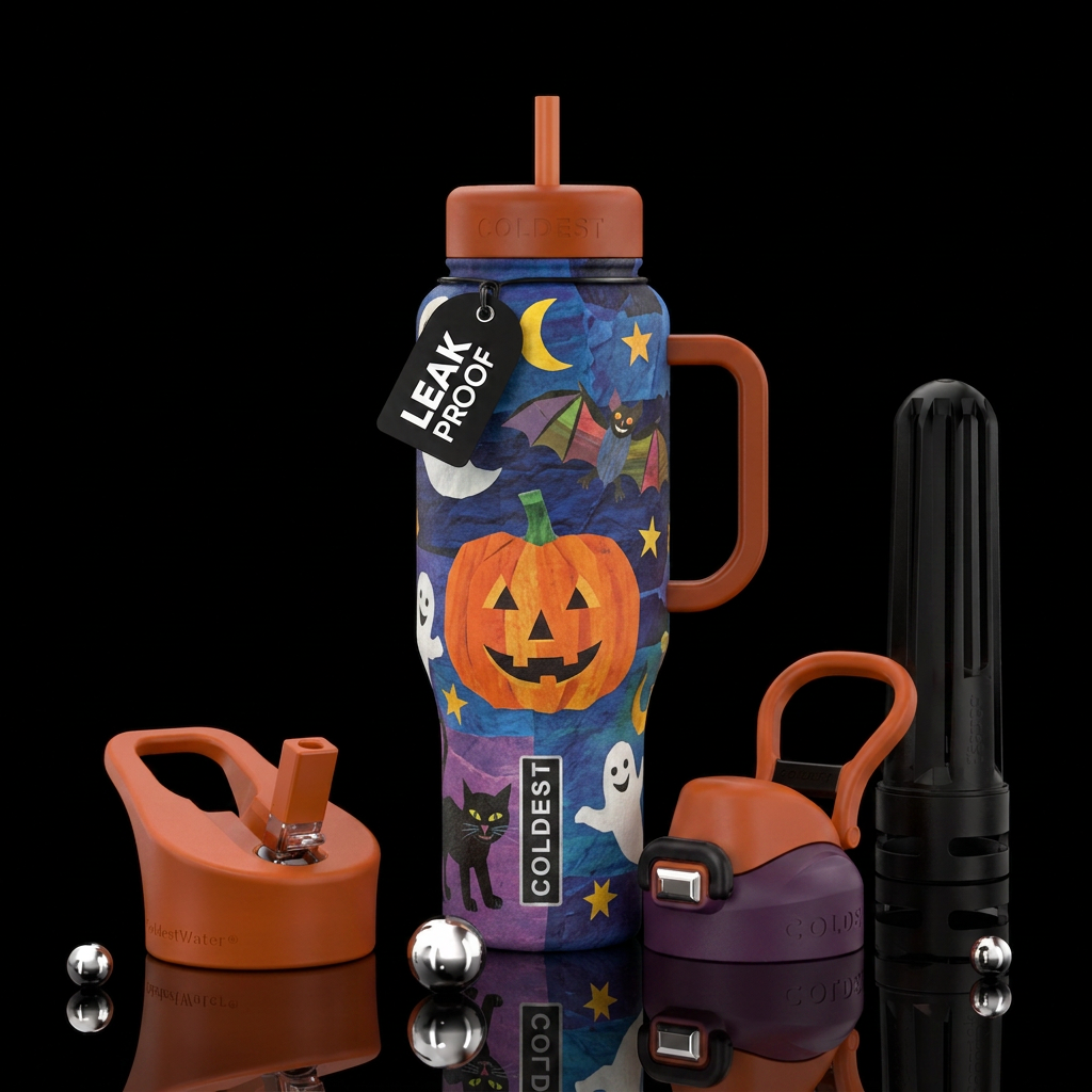 The Very Scary Pumpkin water bottle design