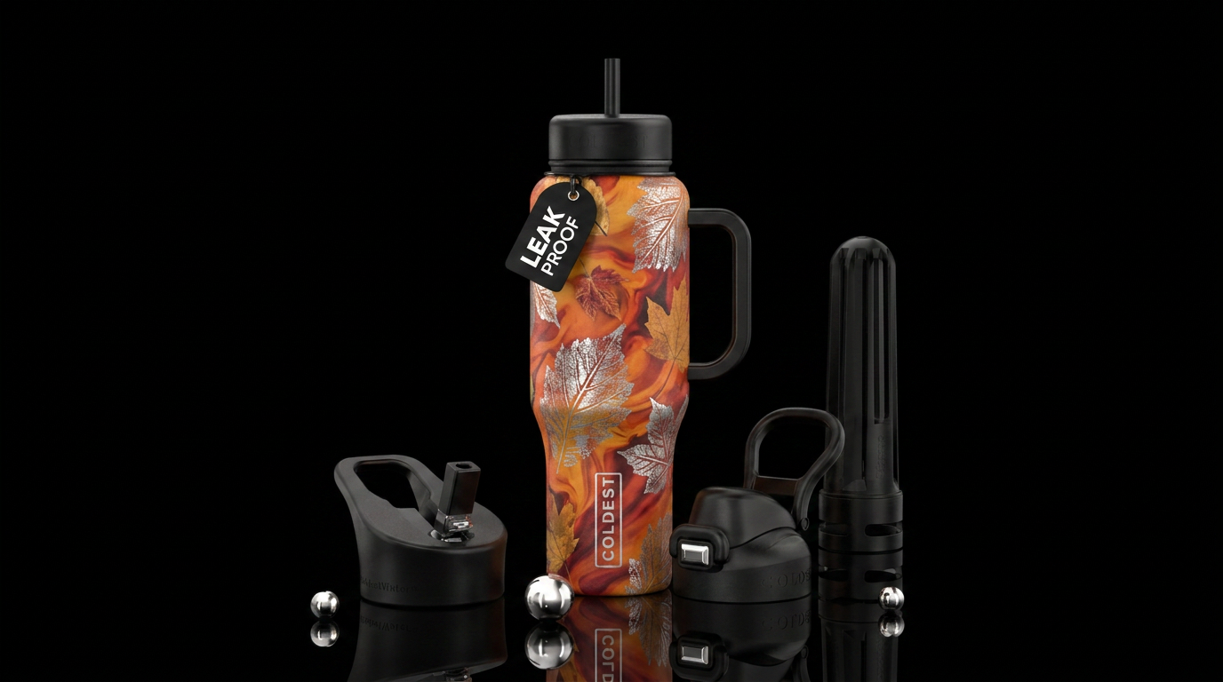 Leaf imprints like you took a pencil and rubbed it... water bottle design