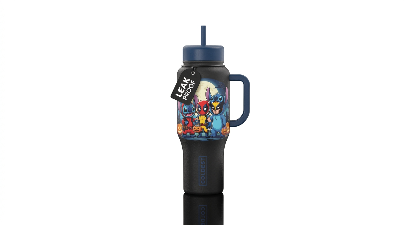 Dress like your favorite superhero water bottle design