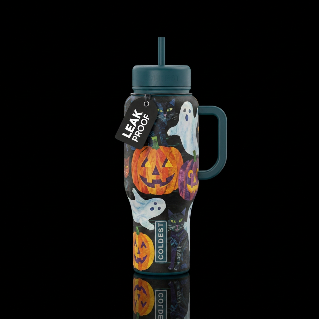 Carles Halloween water bottle design