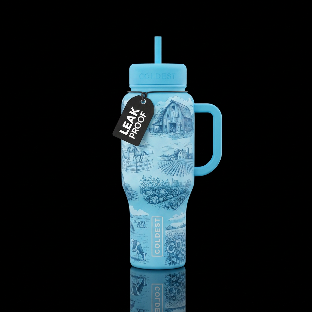 Blue Blooded water bottle design