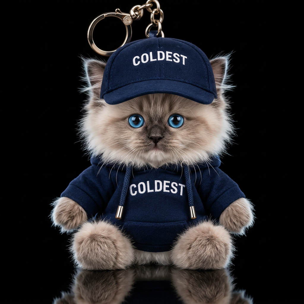 Ragdoll kitten with blue eyes water bottle design