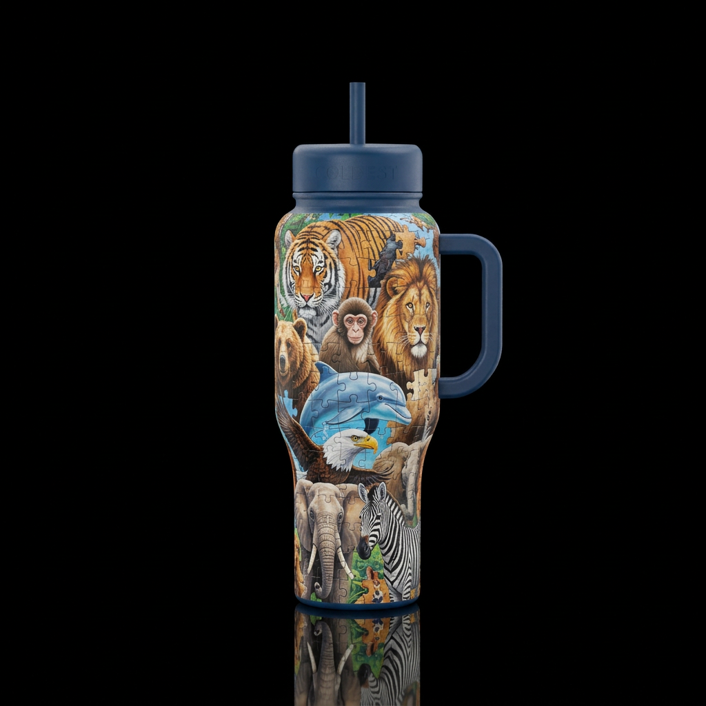 Pieced together perfectly water bottle design