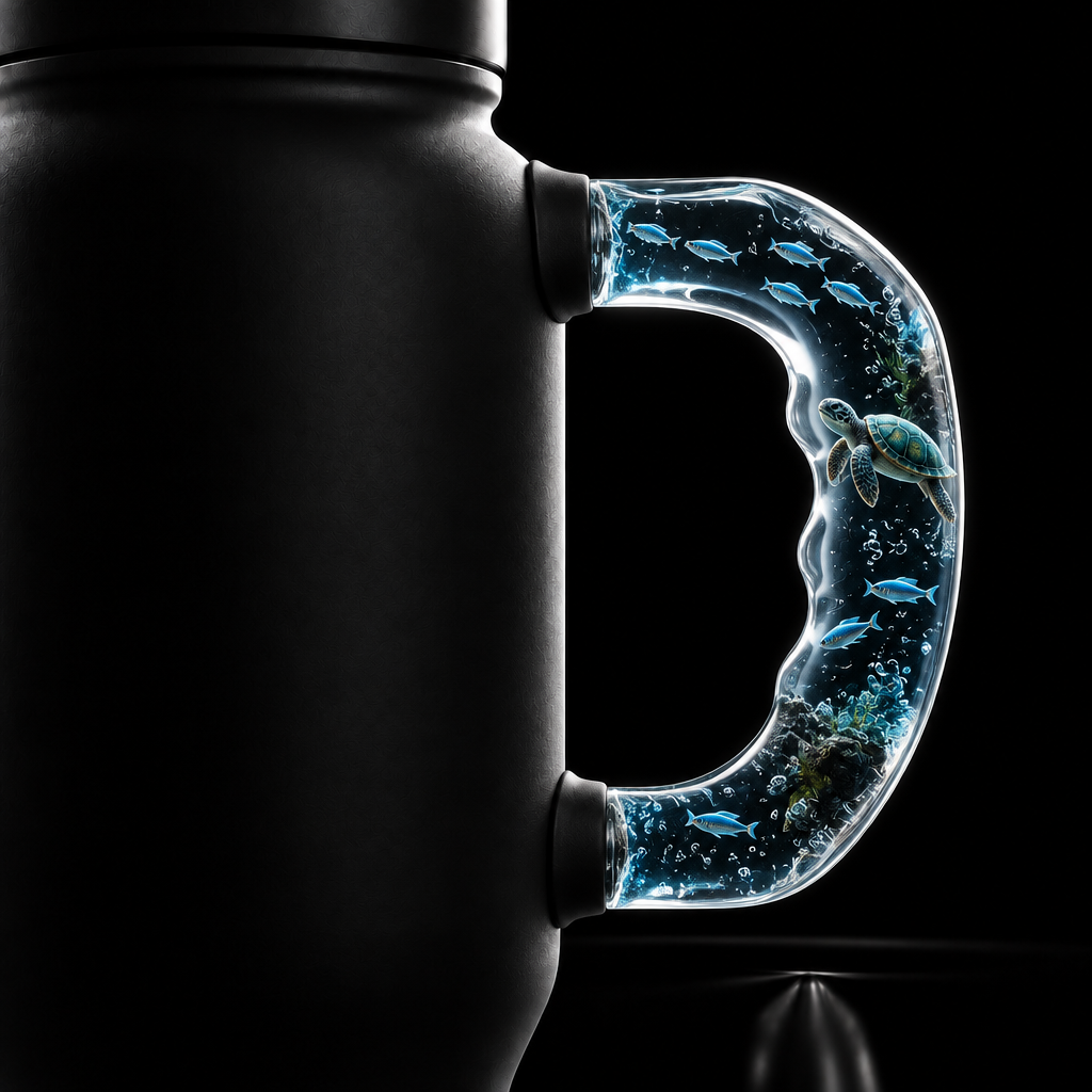 Dive in water bottle design