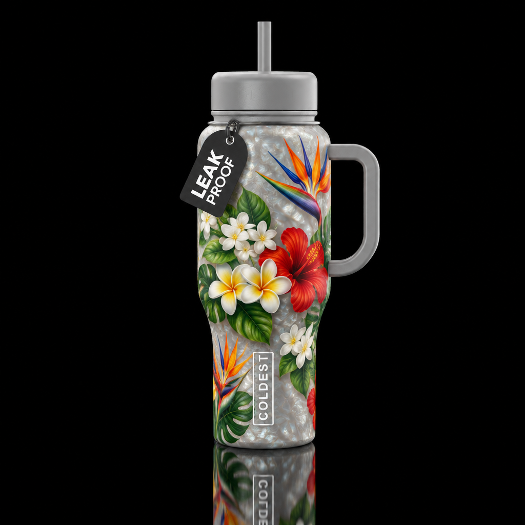 Pacific Floral water bottle design