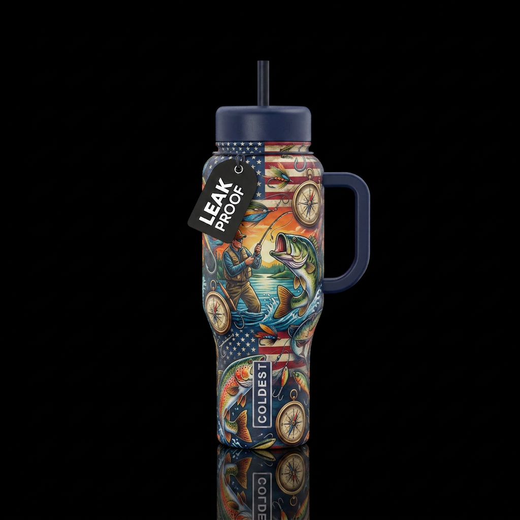 American fishing water bottle design