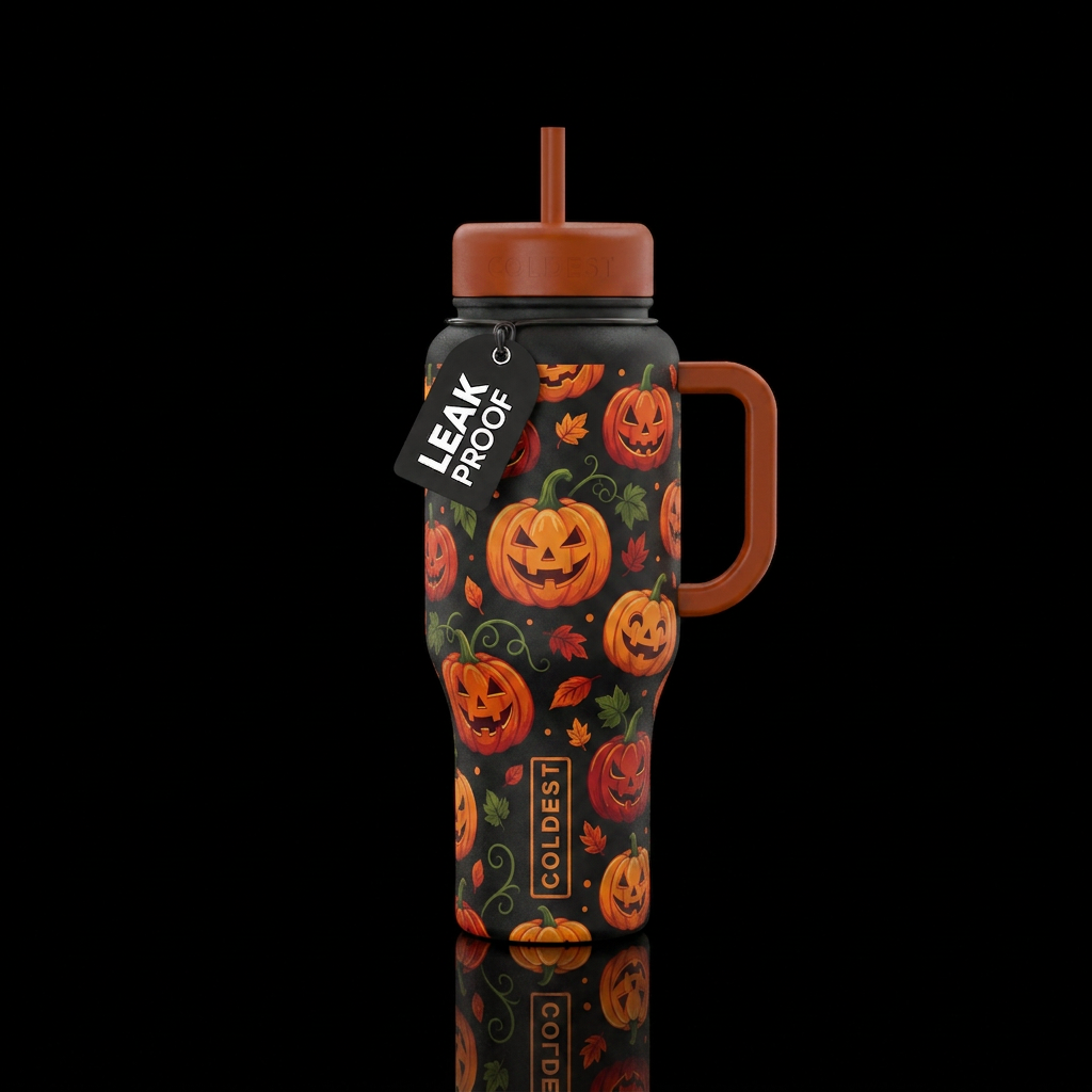 Pumpkin halloween water bottle design
