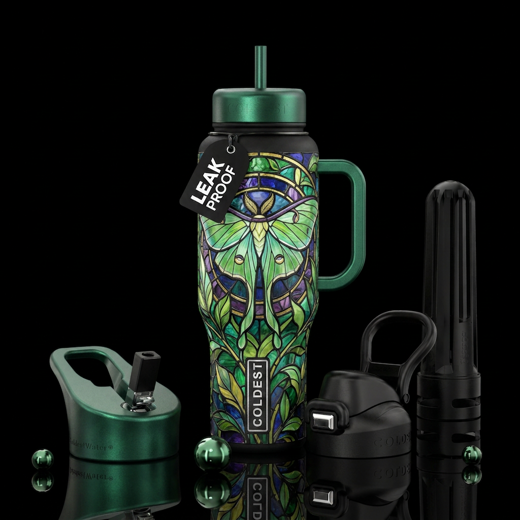 Luna Moth water bottle design