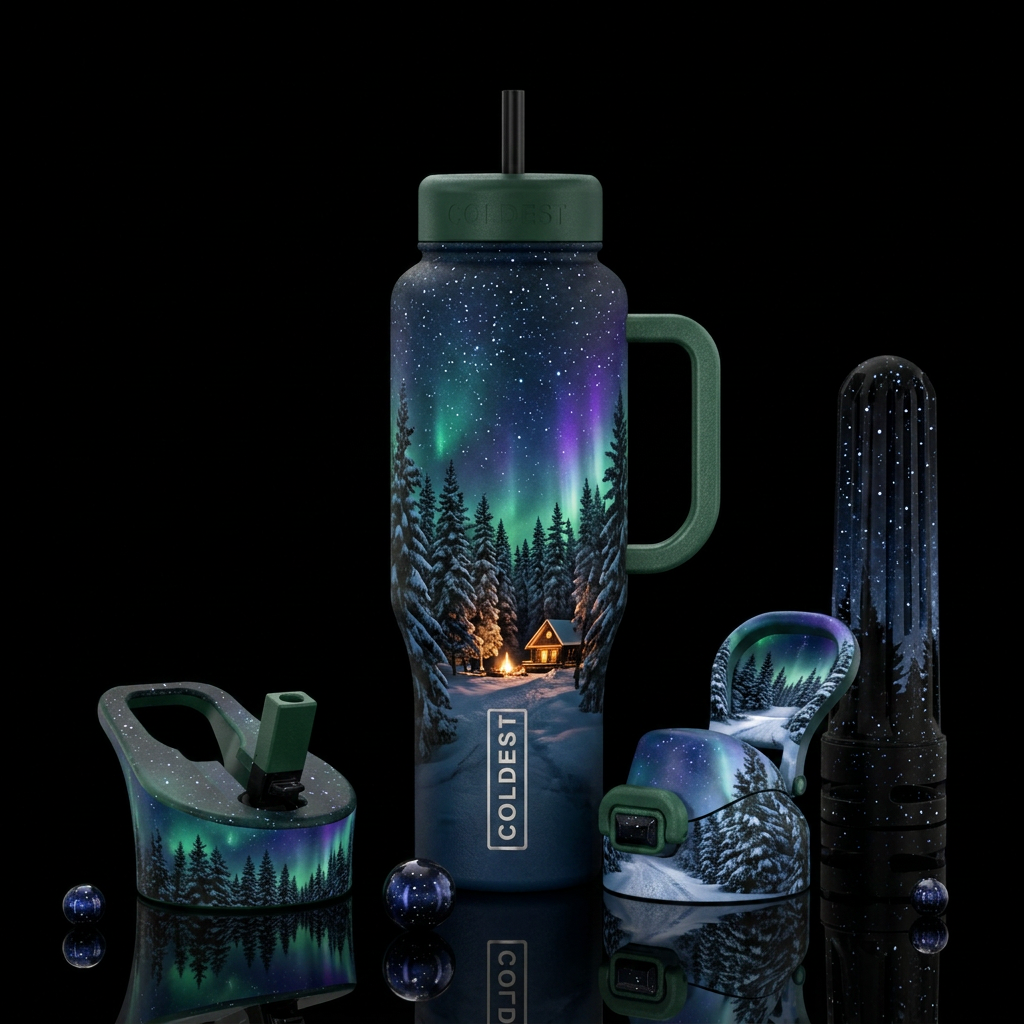 Winter Nights water bottle design