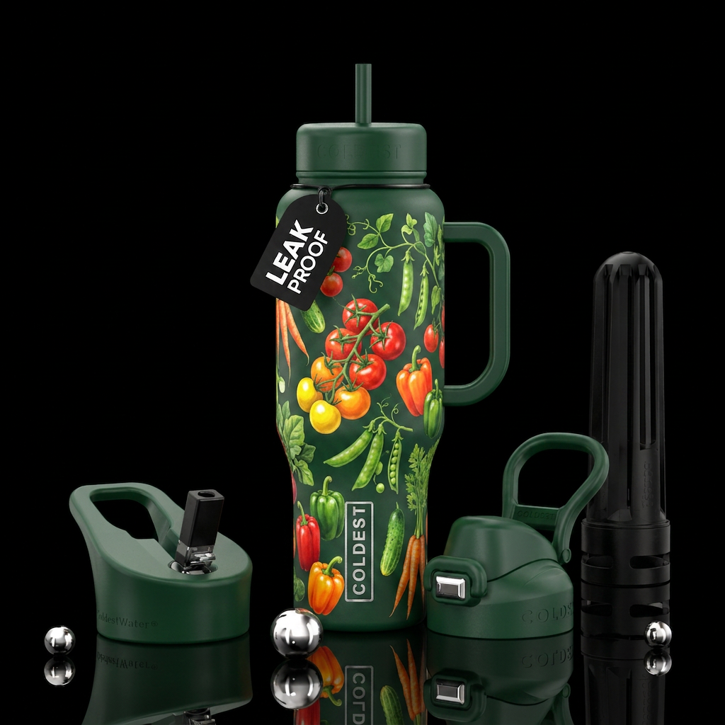 Summer Vegetable garden water bottle design
