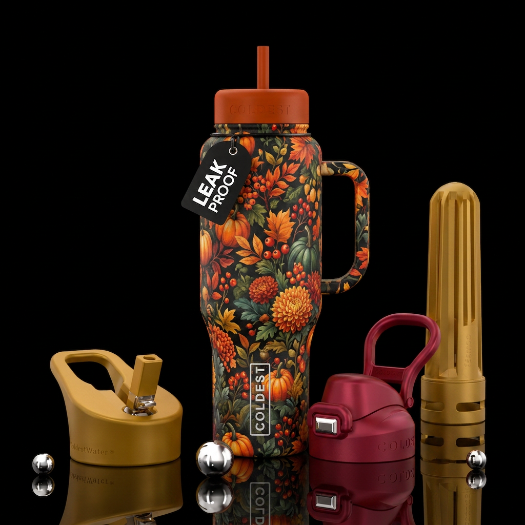 Fall vibes, garden water bottle design