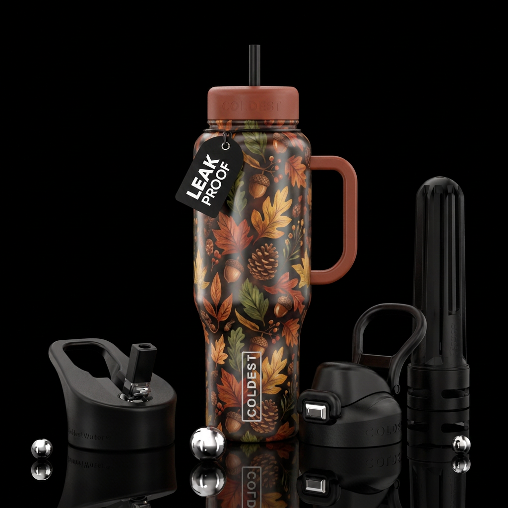 Fall vibes water bottle design
