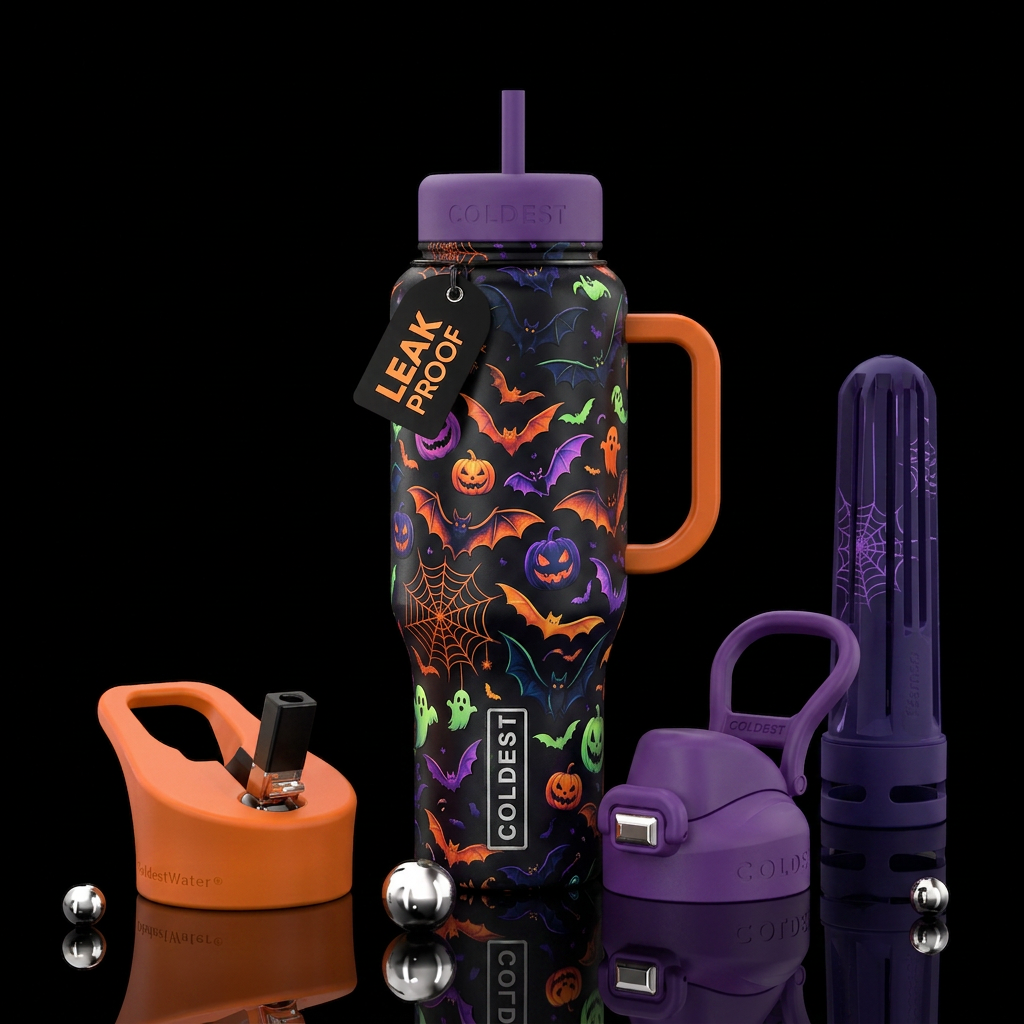 Bats, halloween water bottle design