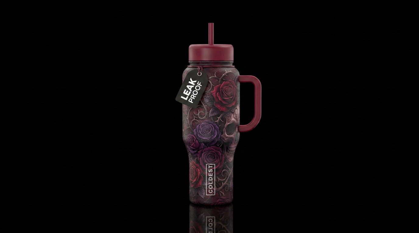 Dark romance water bottle design