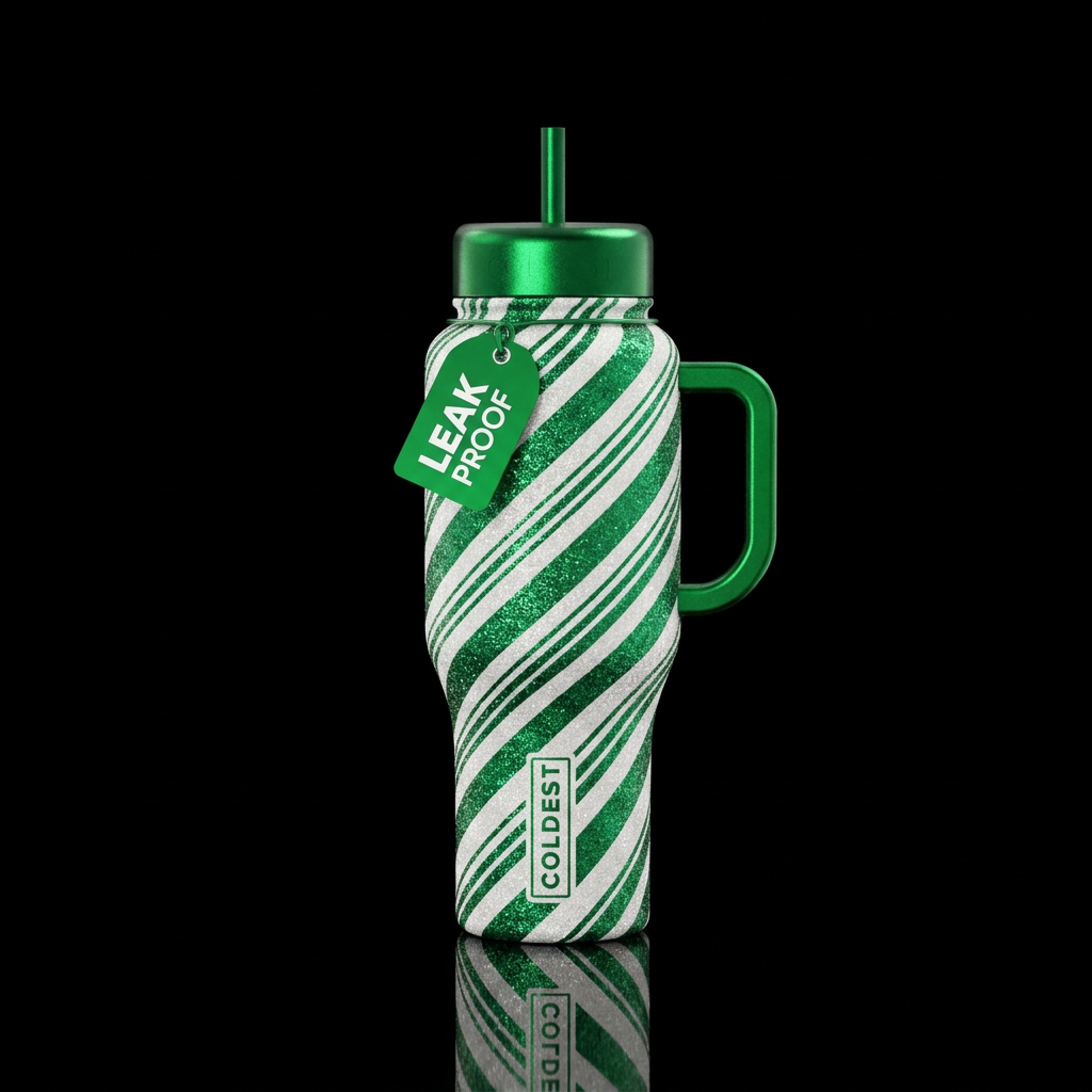 Wintergreen Candy Cane water bottle design