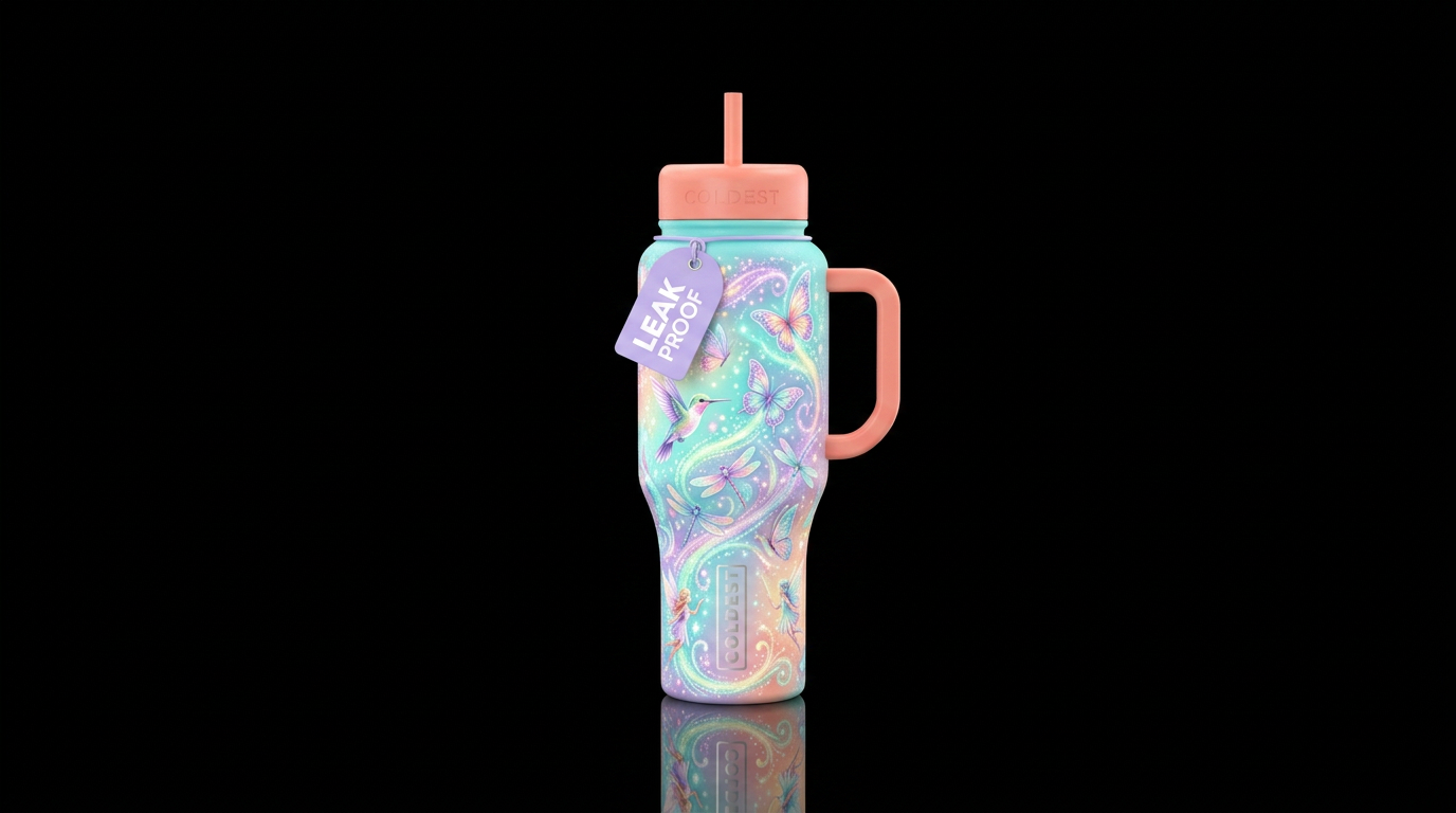 It's a Magical Coldie World water bottle design