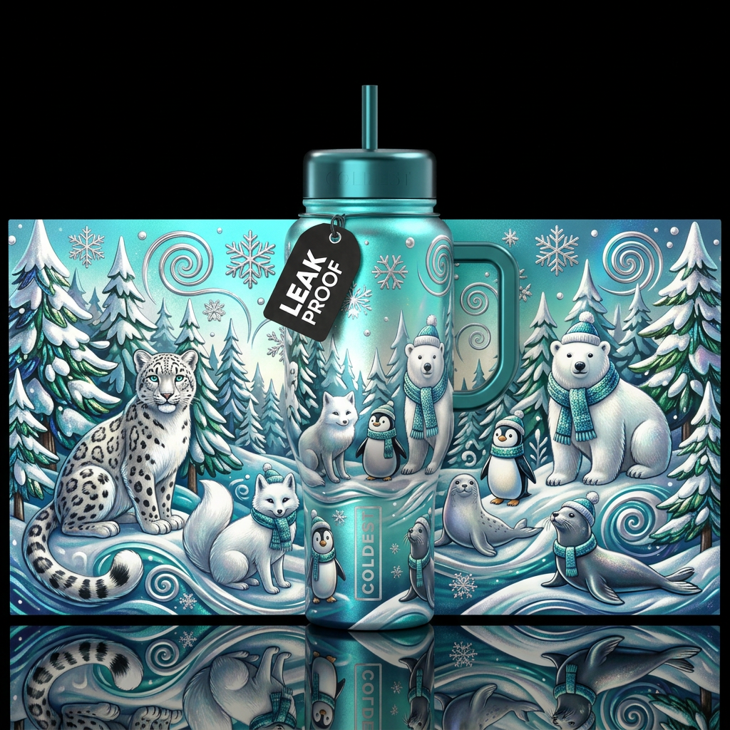 Winter’s Magical World - Version 3 water bottle design