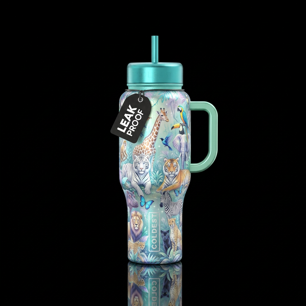 Wild Jungle Kingdom water bottle design