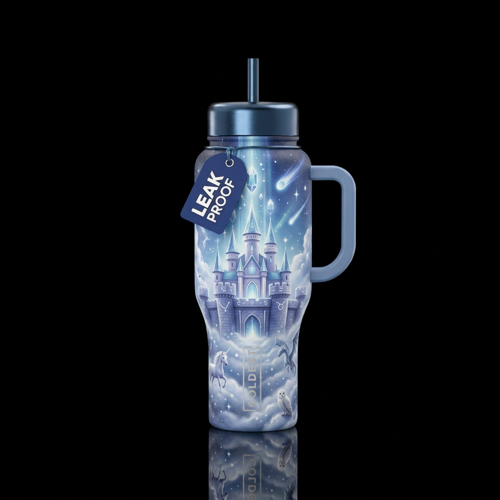 Celestial Crystal Dominion water bottle design