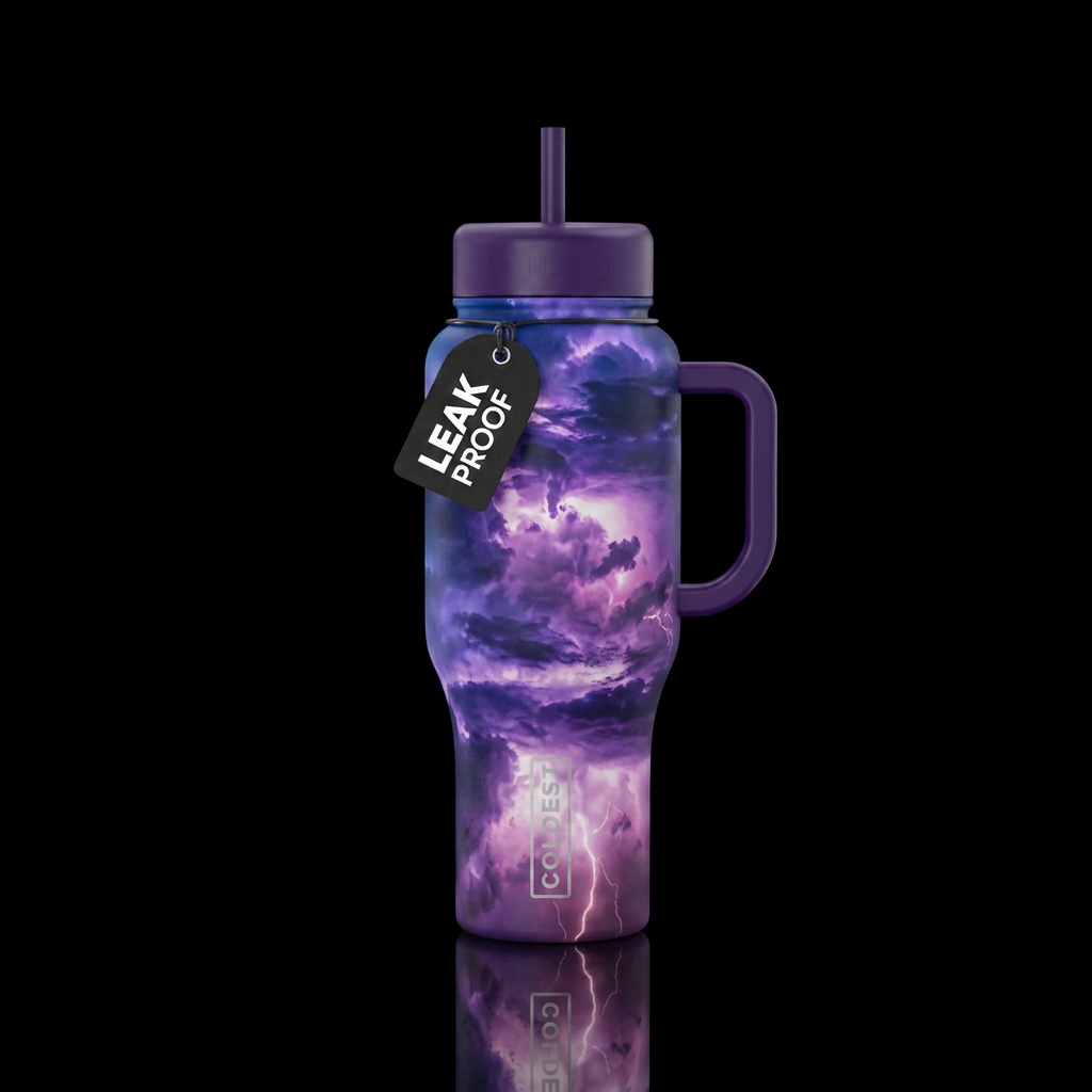Valkyrie purple storms water bottle design