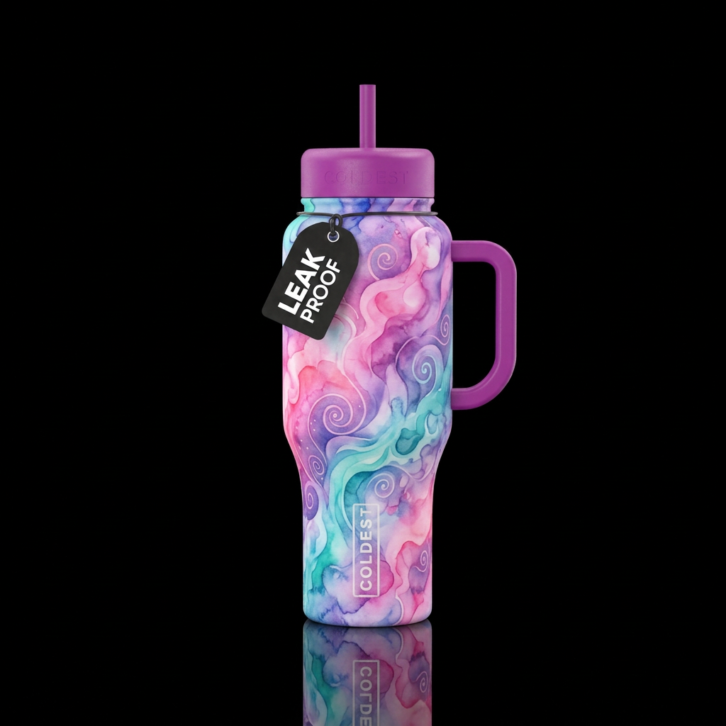 swirls, watercolor,cotton candy, smoke,, seamless,... water bottle design