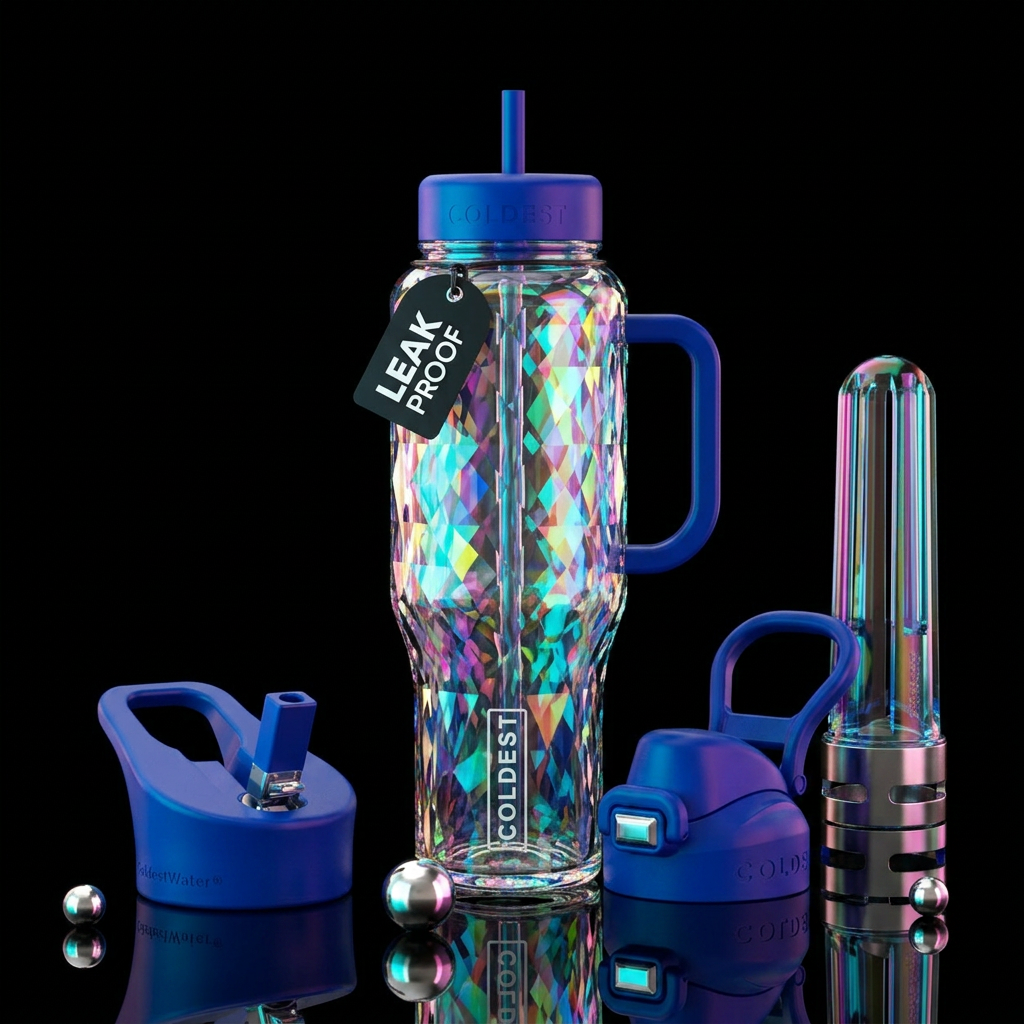 Lighting glass water bottle design