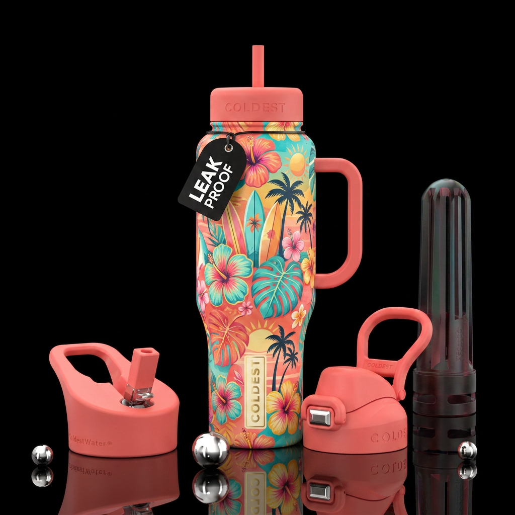 Summer vibes water bottle design