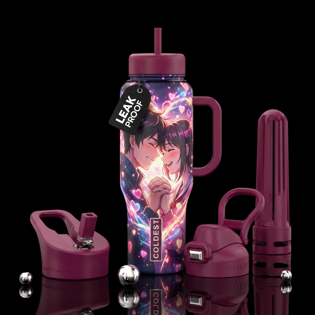 Anime love water bottle design