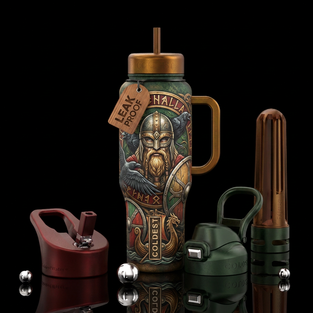 Viking warrior water bottle design