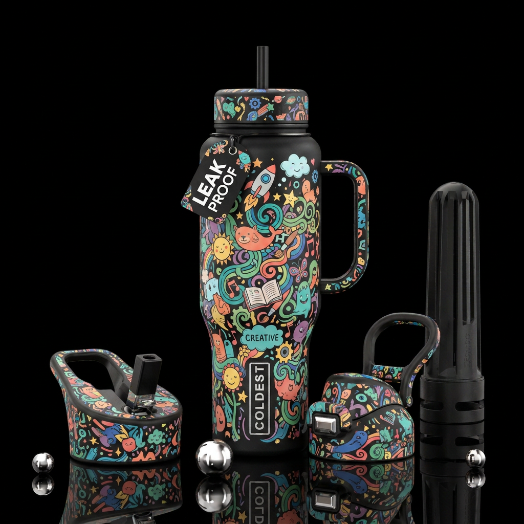 Child's mind water bottle design