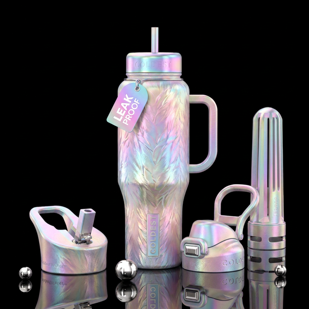 Angels aura water bottle design
