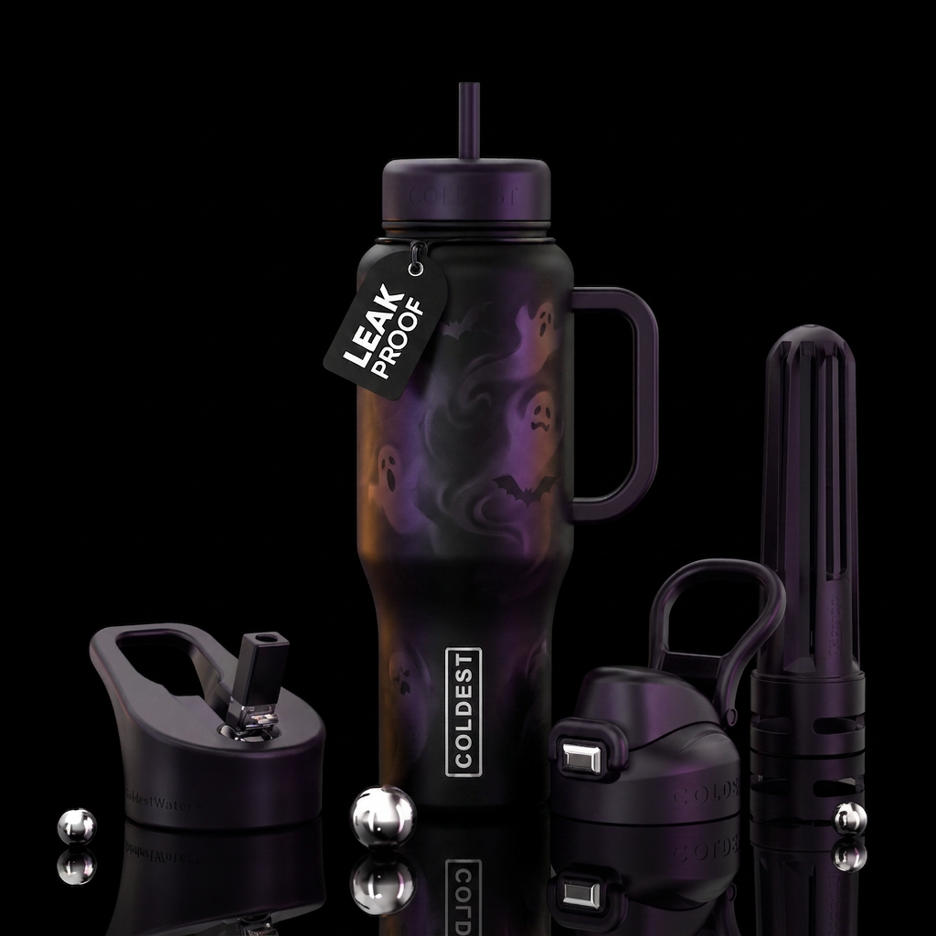 Halloween aura water bottle design
