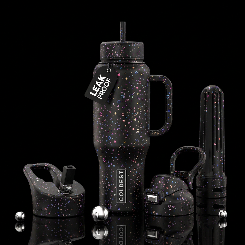 Bubbles and stars water bottle design
