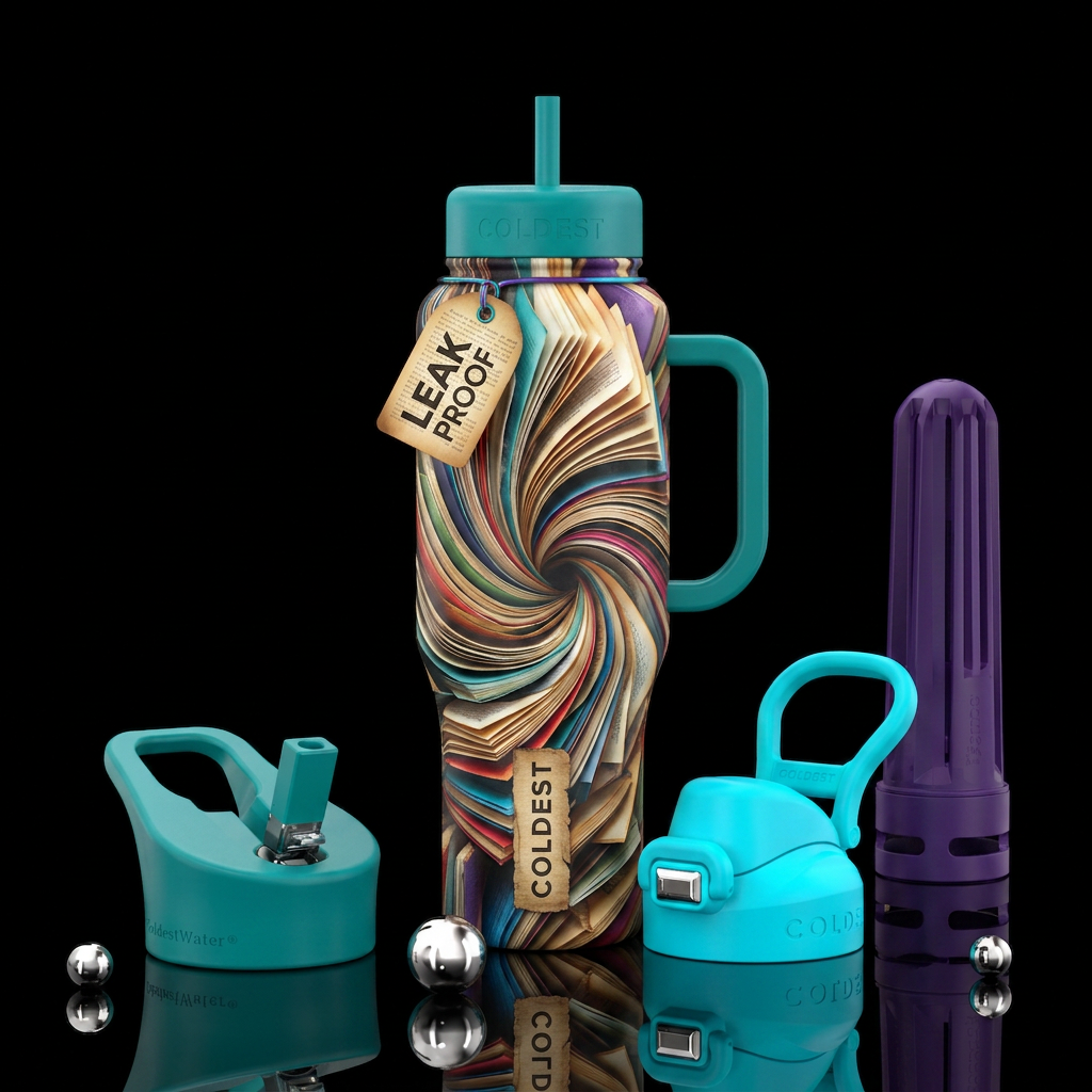 Pages turning water bottle design