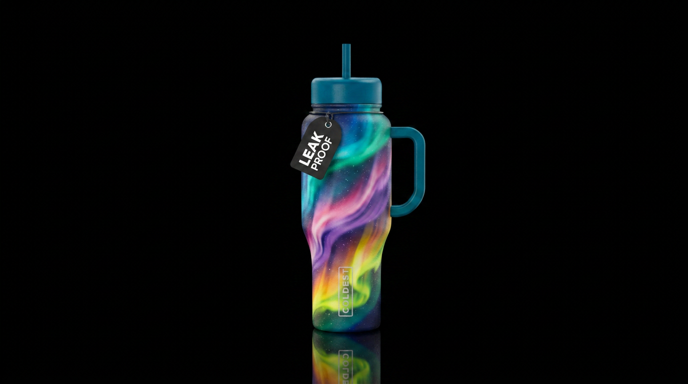 Triple aurora water bottle design