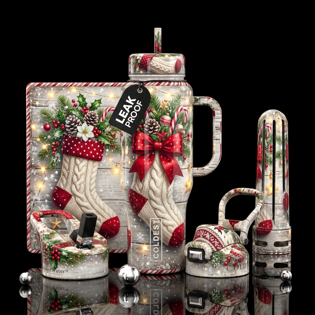 A Christmas Stocking water bottle design
