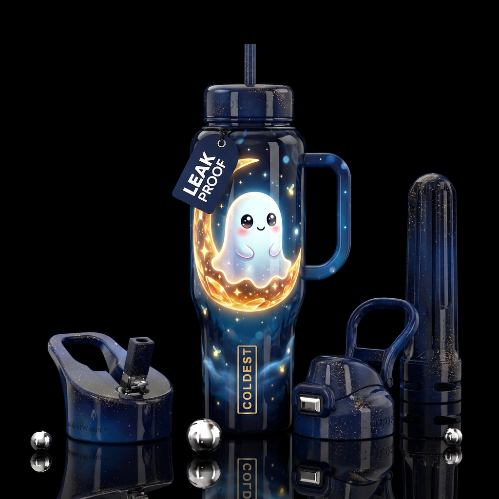 Ghostly Moon water bottle design
