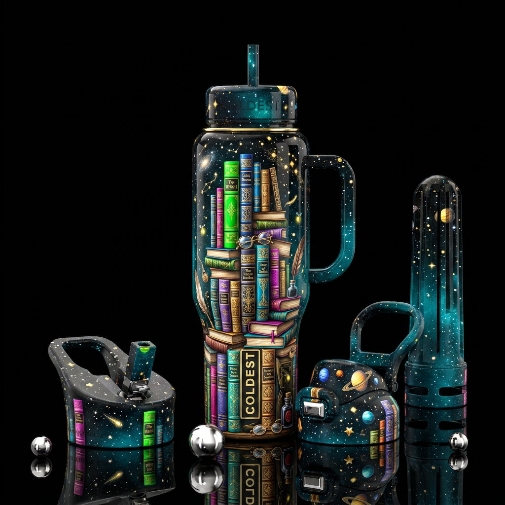 Chronicles & Constellations water bottle design