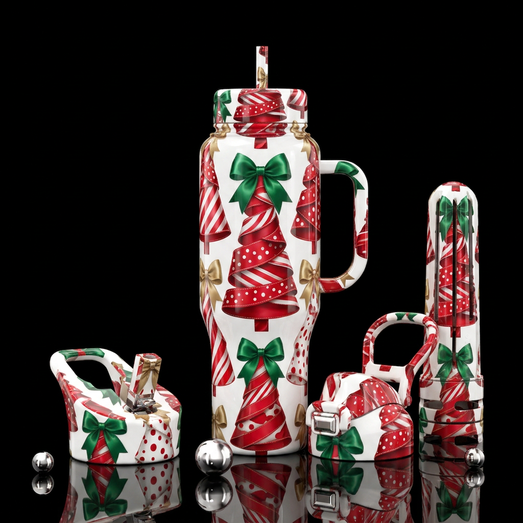 Tinsel Tangle water bottle design