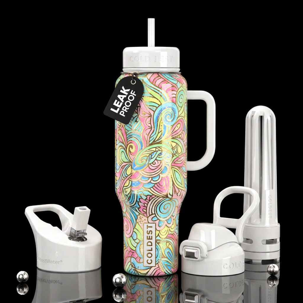 Pastel swirl water bottle design