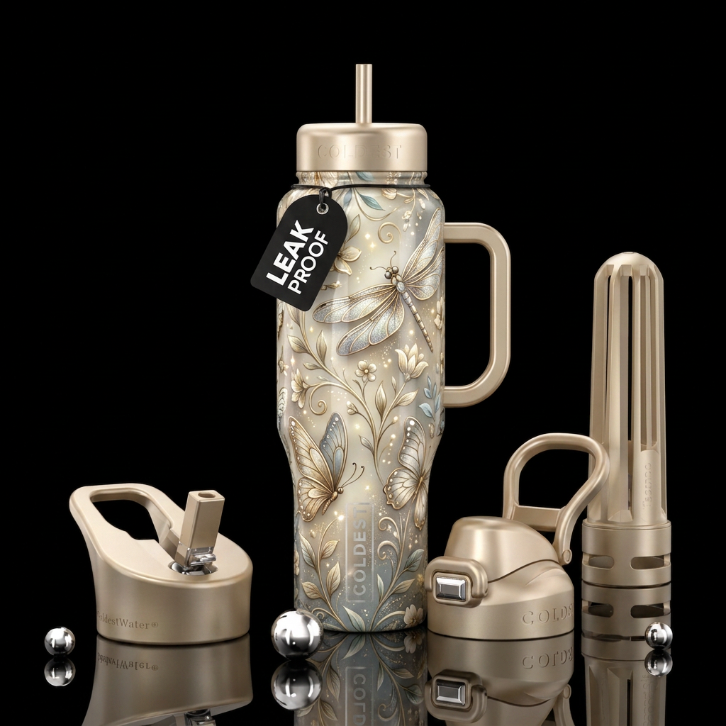 Golden Elegance water bottle design